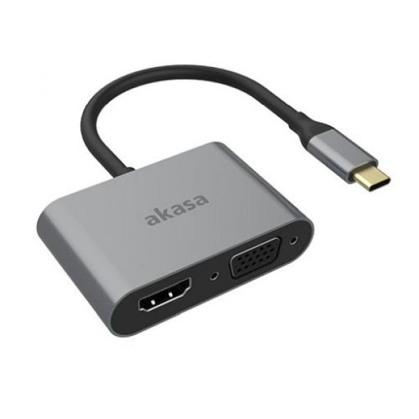 Akasa USB Type C to single or dual display output, (HDMI & VGA)