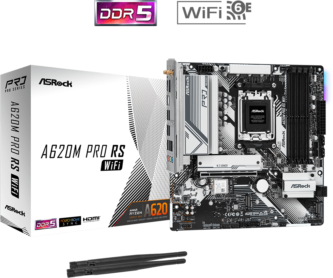 Mobo ASRock A620M Pro RS WiFi