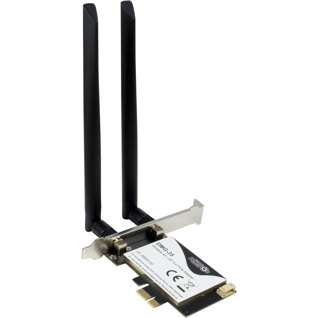 Inter-Tech Wi-Fi6 + BT5.0 PCIe Adapter DMG-35 Antenne 3000Mb