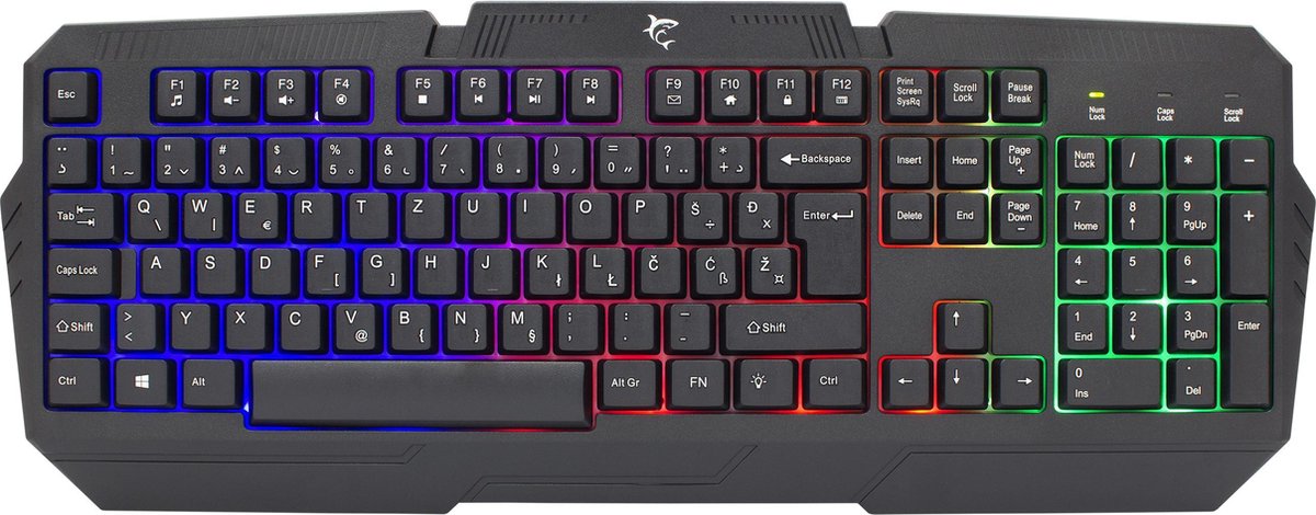 White Shark Dakota gaming keyboard met Rainbow verlichting