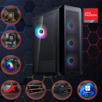 GAME PC VALOR ARGB: AMD A9690: AMD Ryzen 5 9600X / AMD RX 9070 16GB / W11