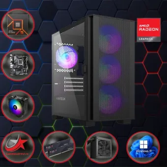 GAMING PC AIR ARGB: AMD A9888: AMD Ryzen 5 7500F (opties) / AMD Radeon RX 9600 XT 16GB / W11