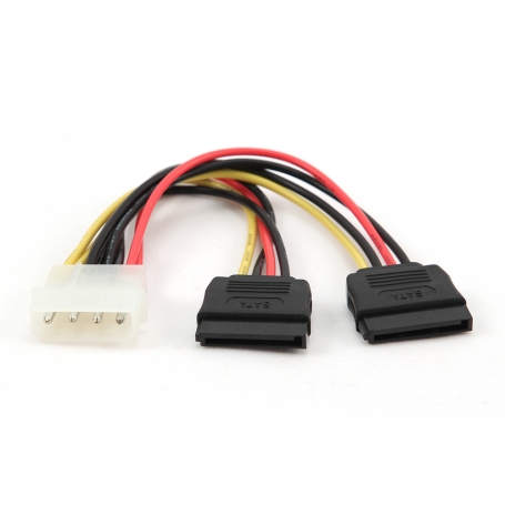 Gembird verloopkabel van 4 pins molex naar 2x S-Ata