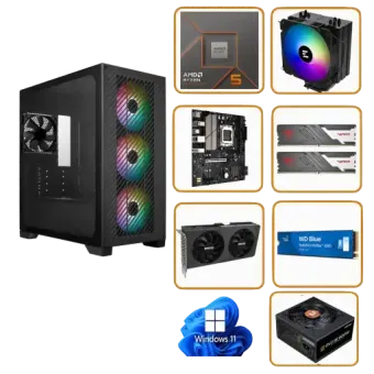 GAME PC ELITE PRB1.2: AMD Ryzen 5 8400F | 16GB  DDR5 | Nvidia RTX 5050 8GB | W11