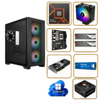 GAME PC ELITE PRB4.1: AMD Ryzen 5 7500F | 16GB DDR5 | Nvidia RTX 5060 Ti 16GB | W11