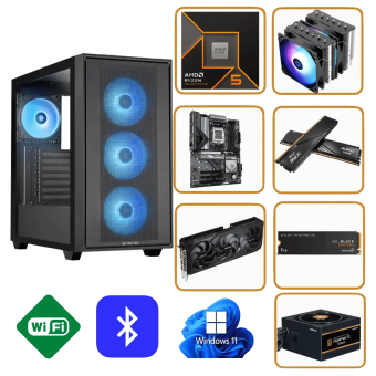 GAMING PC HUNTER PRB1.0 | AMD RYZEN 5 9600X | 32GB DDR5 | Nvidia RTX 5070 Ti 16GB | W11