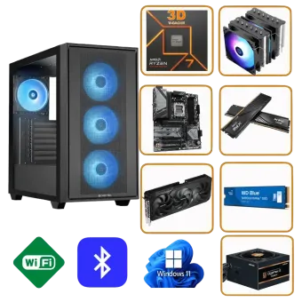 GAMING PC HUNTER PRB3.0 | AMD RYZEN 7 7800X3D | 32GB DDR5 | Nvidia RTX 5070 Ti 16GB | W11
