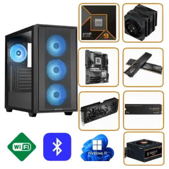 GAMING PC HUNTER PRB4.0 | AMD RYZEN 9 9900X | 32GB DDR5 | Nvidia RTX 5070 Ti 16GB | W11