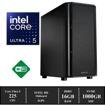 Premium PC UT5225: Intel ULTRA 5 225 (10 Cores) | 16 GB DDR5 | 1TB NVMe SSD | W11 Pro