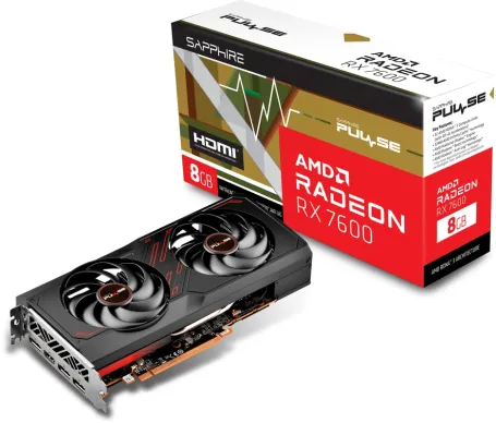 SAPPHIRE PULSE Radeon RX 7600 8GB grafische kaart (1x HDMI, 3x DisplayPort)