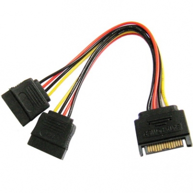 SATA 15-Pin Male to 2 x 15-Pin Female Power Extension Cable, Length: 15CM 789104