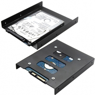 2.5 inch to 3.5 i SSD HDD Converter Metal Bracket (Black) 777101