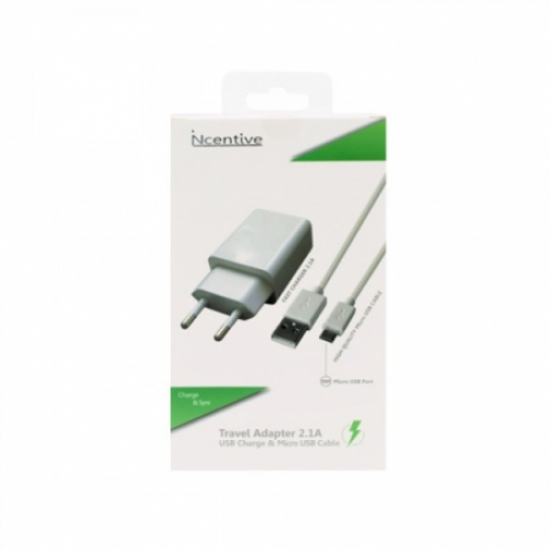 Incentive Travel charger 2A Micro USB White